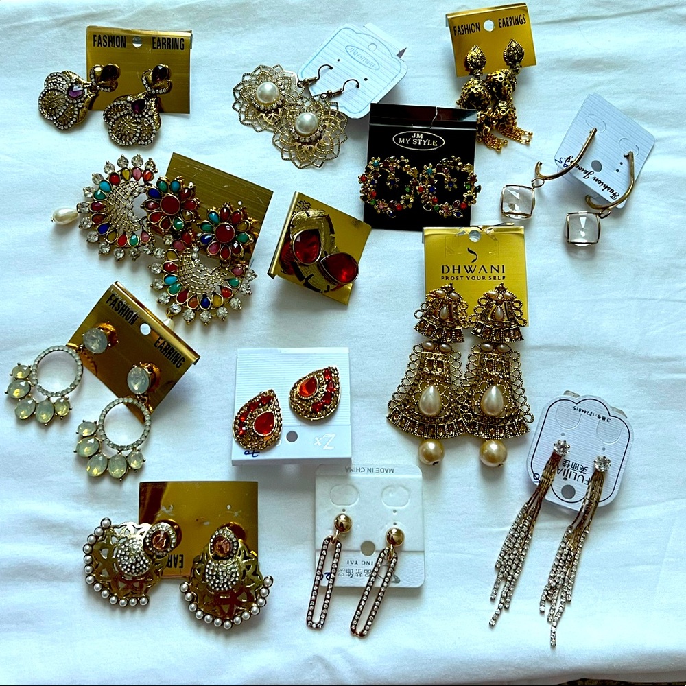 Beautiful designer diamond gold earrings